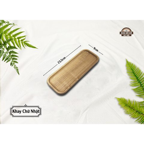 Khay chữ nhật 23,5x9cm màu sáng