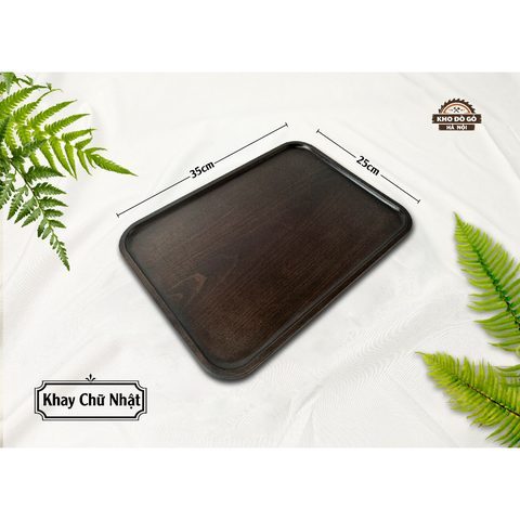 Khay chữ nhật 35x25cm màu tối